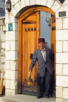 Bascarsija Old Turkish Quarter Man wearing Traditional Bascarsija Old Turkish Quarter Man wearing Traditional