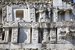 Prints of Belize, San Ignacio, Xunantunich Ruins, 130ft high El Castillo, Frieze San Ignacio Prints: 130ft El Castillo Frieze Print from Xunantunich Ruins