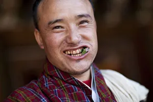 A Bhutanese man in a Gho eating Betel nut in Bhutan A Bhutanese man in a Gho eating Betel nut in Bhutan