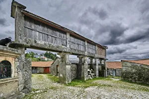 Minho Region Portugal Prints: A big granary (espigueiro) to store the corn away from the mice