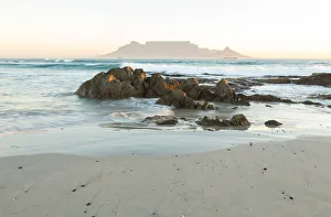 Bloubergstrand beach with Table Mountain in background Bloubergstrand beach with Table Mountain in background