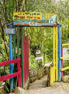 Ann Parish Collection: Blue Hole near Ocho Rios, entrance gate, Saint Ann Parish, Jamaica