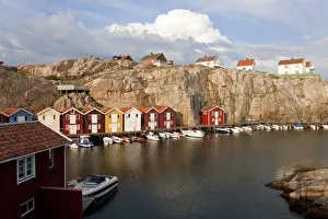 Boat huts in Smogen, Bohuslan Coast, Sweden Boat huts in Smogen, Bohuslan Coast, Sweden