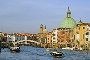 Boats on Grand Canal Santa Lucia Basilica Boats on Grand Canal Santa Lucia Basilica
