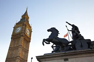 Boudica Statue & Big Ben, Houses of Parliament, London, England, UK Boudica Statue & Big Ben, Houses of Parliament, London, England, UK