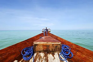 Bow of wooden boat, off east coast of Unguja Island, Zanzibar Bow of wooden boat, off east coast of Unguja Island, Zanzibar