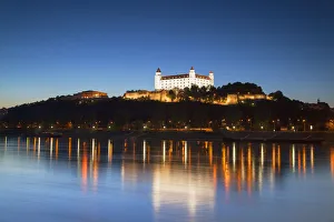 Prints of Bratislava Castle at dusk, Bratislava, Slovakia Slovakia Prints: Bratislava Castle at Dusk Print, Slovakia