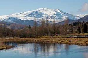 Callander, Scotland. A view of Ben Ledi over the River Teith Callander, Scotland. A view of Ben Ledi over the River Teith