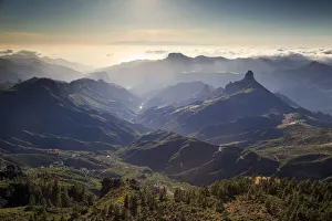 Canary Islands, Gran Canaria, Central Mountains, View of West Gran Canaria from Roque Canary Islands, Gran Canaria, Central Mountains, View of West Gran Canaria from Roque