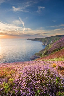 Cap Frehel, Brittany, France. Cliff at sunrise Cap Frehel, Brittany, France. Cliff at sunrise
