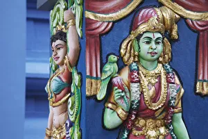Carved figures in Sri Srinivasa Perumal Temple, Little India, Singapore Carved figures in Sri Srinivasa Perumal Temple, Little India, Singapore