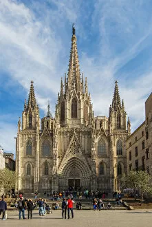 Images Dated 18th May 2015: The Cathedral of the Holy Cross and Saint Eulalia, Barcelona, Catalonia, Spain