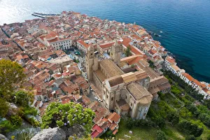 Cefalu from La Rocca North Coast Sicily Italy Cefalu from La Rocca North Coast Sicily Italy