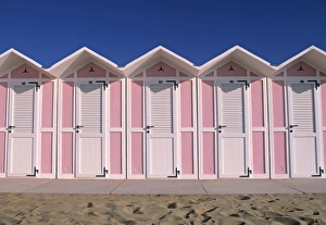 Pesaro Prints: Print of Changing Huts, Pesaro, Le Marche, Italy