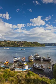 Chile, Chiloe Island, Dalcahue, fishing boats Chile, Chiloe Island, Dalcahue, fishing boats