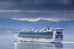 Chile, Los Lagos Region, Puerto Montt, cruiseship Chile, Los Lagos Region, Puerto Montt, cruiseship