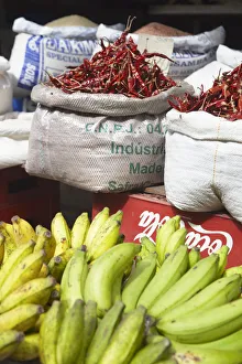 Chillies and bananas at market, Galle, Sri Lanka Chillies and bananas at market, Galle, Sri Lanka