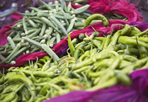 Chillies at market, Bundi, Rajasthan, India Chillies at market, Bundi, Rajasthan, India