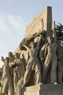 Chairman Mao Prints: China, Beijing, Tiananmen Square Heroic Monument Print