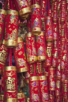 Chinese lion decorations at Fa Yuen Street Market, Mongkok, Kowloon, Hong Kong Chinese lion decorations at Fa Yuen Street Market, Mongkok, Kowloon, Hong Kong