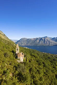 Montenegro Collection: Church on the mountains, Prcanj, Bay of Kotor, Kotor, Montenegro