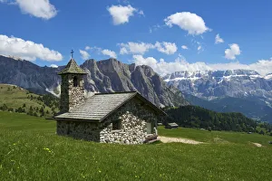 Church, Seceda, Val Gardena, Trentino, South Tyrol, Italy Church, Seceda, Val Gardena, Trentino, South Tyrol, Italy
