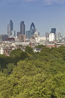 City of London skyline above Hyde Park, London, England, UK City of London skyline above Hyde Park, London, England, UK