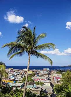 Caribbean Coastal Landscape Prints: Cityscape, elevated view, Baracoa, Guantanamo Province, Cuba