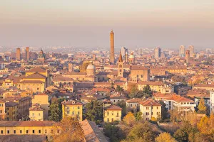 Cityscape at sunset of Bologna from San Michele in Bosco church Cityscape at sunset of Bologna from San Michele in Bosco church