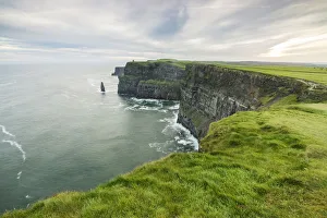 Cliffs of Moher with Breanan rock on the background. Liscannor, Munster, Co.Clare Cliffs of Moher with Breanan rock on the background. Liscannor, Munster, Co.Clare