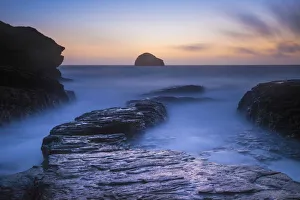 Coastline at Trebarwith Strand Print, Cornwall, England