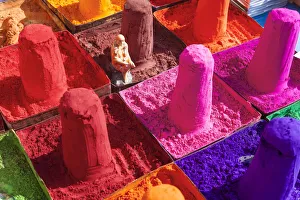 Coloured religious powders for sale, Rajasthan, India Coloured religious powders for sale, Rajasthan, India