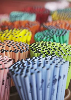 Colourful souvenir chopsticks in Chinatown, Singapore Colourful souvenir chopsticks in Chinatown, Singapore