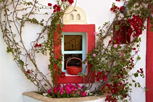 Colourful Window Detail, Oia, Santorini, Greece Colourful Window Detail, Oia, Santorini, Greece