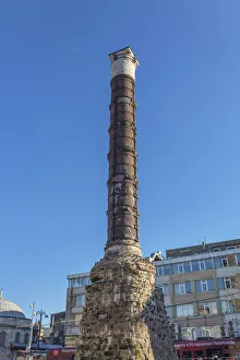 Print of the Column of Constantine in Istanbul, Turkey