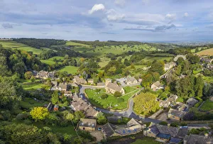 Prints of Cotswolds village of Snowshill, Gloucestershire, England Aerial View Prints: Cotswolds Village of Snowshill Print