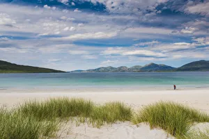 Prints of Couple Walking Luskentyre Beach, Isle of Harris, Outer Hebrides, Scotland Related Prints: Luskentyre Beach Print