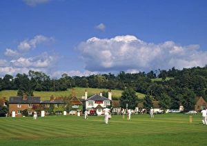 Prints of Cricket on Village Green, Surrey, England Sport Prints: AWL Print of Cricket on Village Green, Surrey England