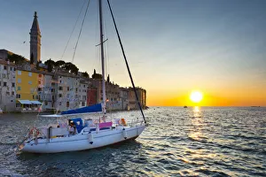 Croatia, Istria, Rovinj, quay and Cathedral of St. Euphemia Croatia, Istria, Rovinj, quay and Cathedral of St. Euphemia