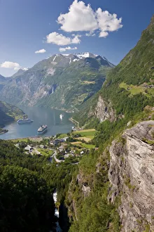 Cruise ships, Geirangerfjord, Western fjords, Norway Cruise ships, Geirangerfjord, Western fjords, Norway