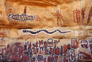 A decorated escarpment at the Dogon village of Songho A decorated escarpment at the Dogon village of Songho
