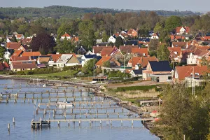 Prints of Denmark, Tasinge, Vindeby, elevated town view Map Prints: Denmark, Tasinge, Vindeby Elevated Town View Print