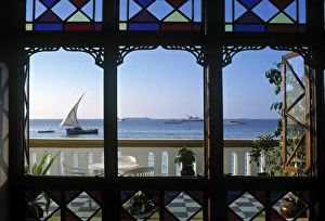 African Coastal Scenes Prints: Dhow through window
