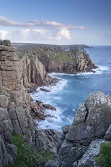 Dramatic cliff top vista of Pordenack Point near LandaAAAAAA´s End, Cornwall, England Dramatic cliff top vista of Pordenack Point near LandaAAAAAA´s End, Cornwall, England