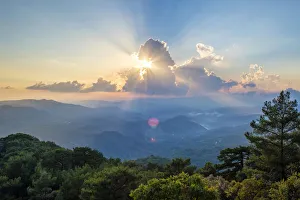 Prints of Dramatic sunset over the Troodos mountain range, Pano Platres, Limassol District, Cyprus Related Prints: Dramatic Sunset Troodos Mountain Print