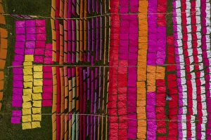 Multicolor Cloth Print under Sunlight