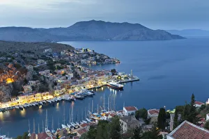 Dusk, Symi Island, Dodecanese Islands, Greece Dusk, Symi Island, Dodecanese Islands, Greece