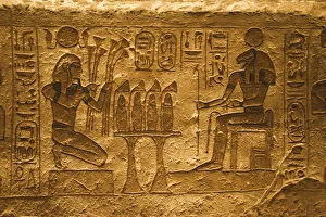 Egypt, Abu Simbel, Statues and Temple of Ramses II, main chamber, reliefs Egypt, Abu Simbel, Statues and Temple of Ramses II, main chamber, reliefs