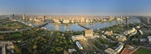 Egypt, Cairo, River Nile and city skyline viewed from Cairo Tower Egypt, Cairo, River Nile and city skyline viewed from Cairo Tower