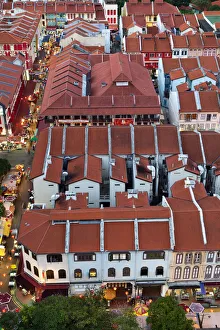 Elevated view over traditional houses in Chinatown, Singapore, Asia Elevated view over traditional houses in Chinatown, Singapore, Asia